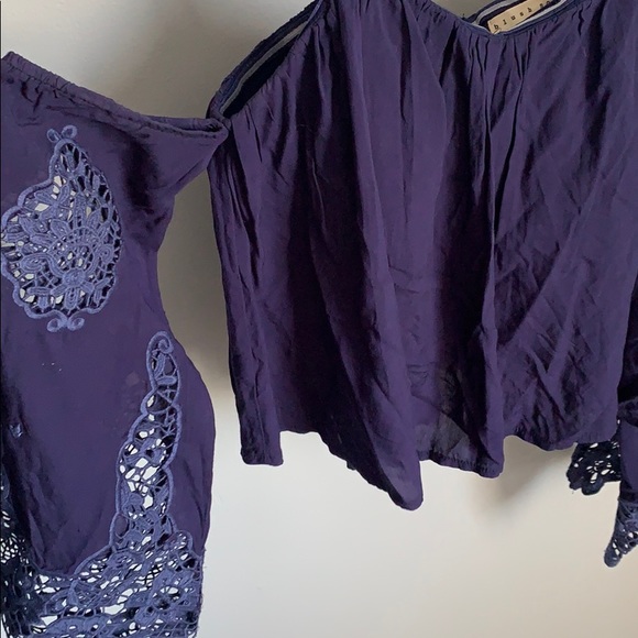 Blush Noir Ladies Blue Long Sleeve Top - Picture 2 of 9